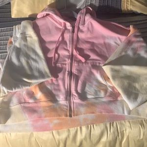 Pink cropped hoodie